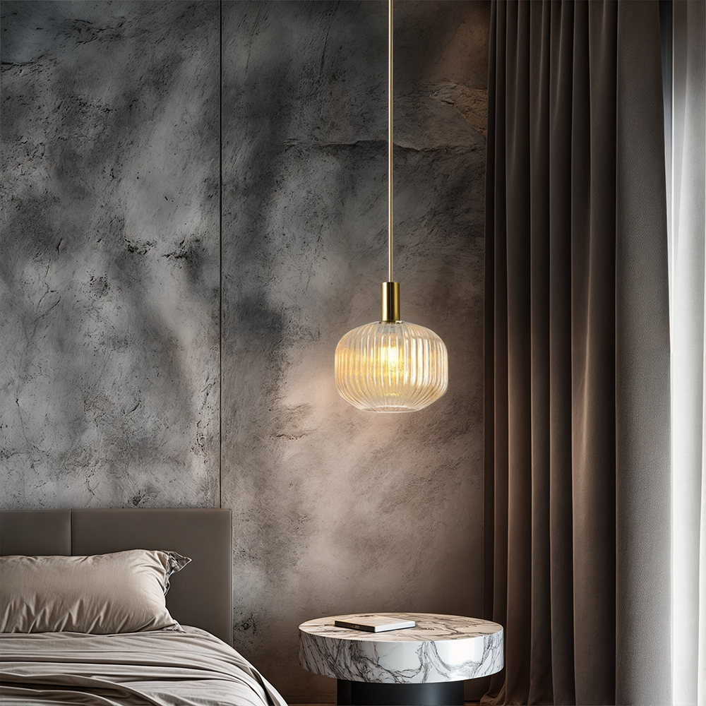 Nordic Elegance Pendant Lighting in Fluted Glass Design