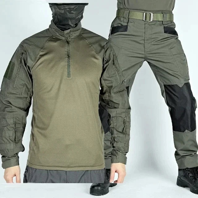 Tactical Clothing Set | Weather-Resistant Fabric & Ergonomic Design | Multiple Pockets & Reinforced Knees | Comfortable Fit for All Seasons