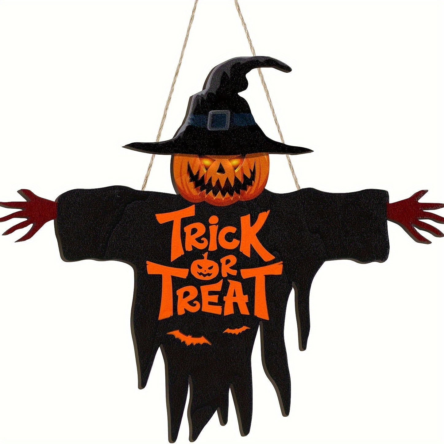 Wooden Halloween Trick or Treat Door Sign – Classic Spooky Decor