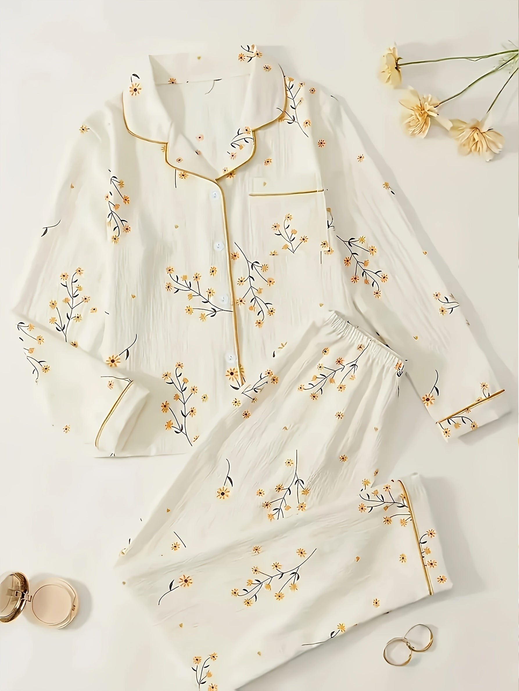 Women's Pajama Set | Long Sleeve | Soft Polyester Comfort | Machine Washable