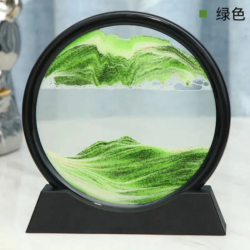 Elegant 3D Sandscape Art with Flowing Sand Motion