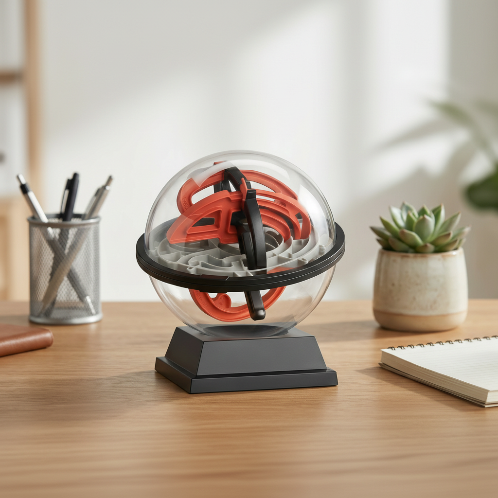 Engaging 3D Maze Puzzle Sphere for Mental Stimulation