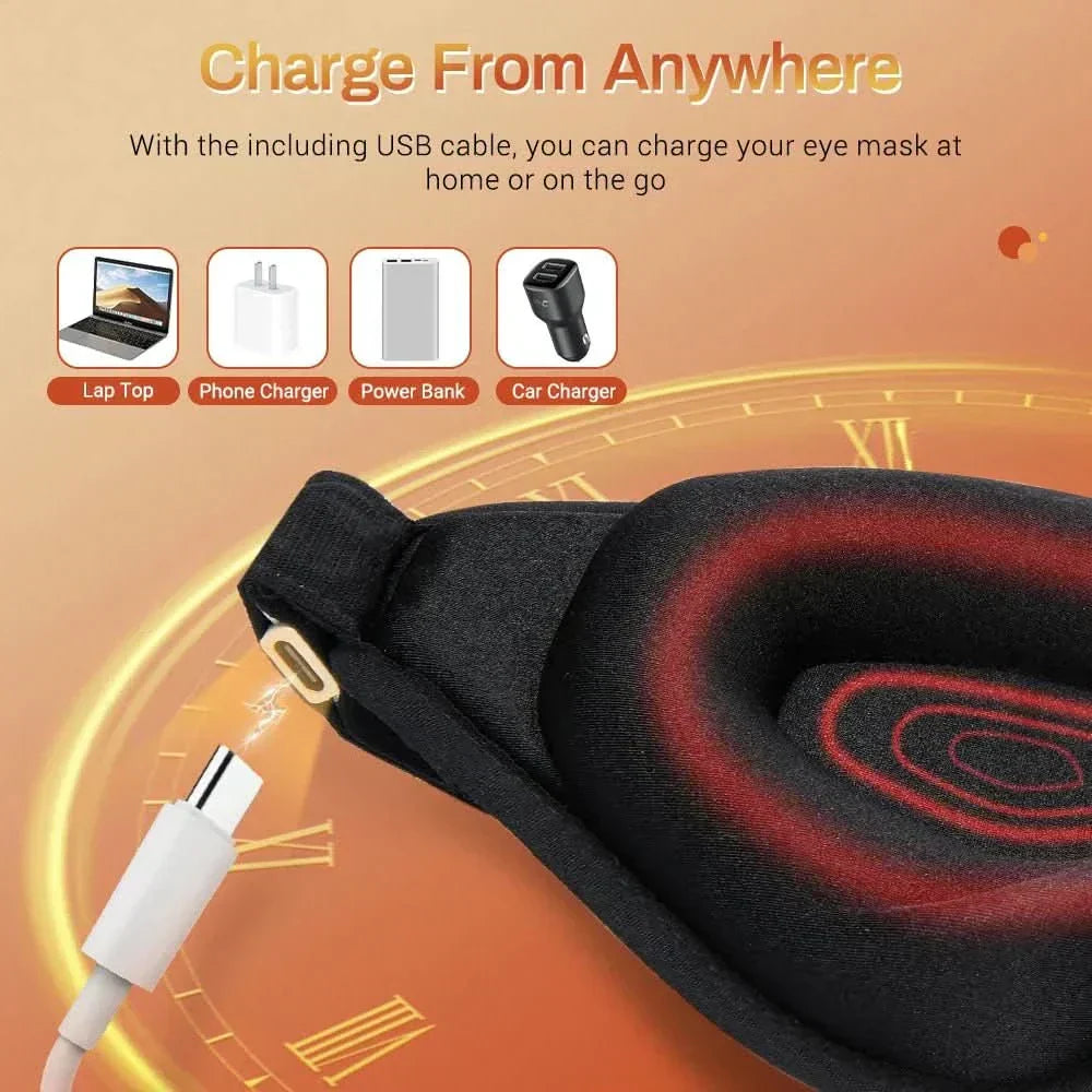 SerenityWave 3D Heated Eye Mask with Customizable Warmth