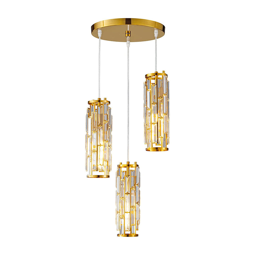 1 Pc Industrial Style Creative Iron Crystal Glass Chandelier Pendant Light