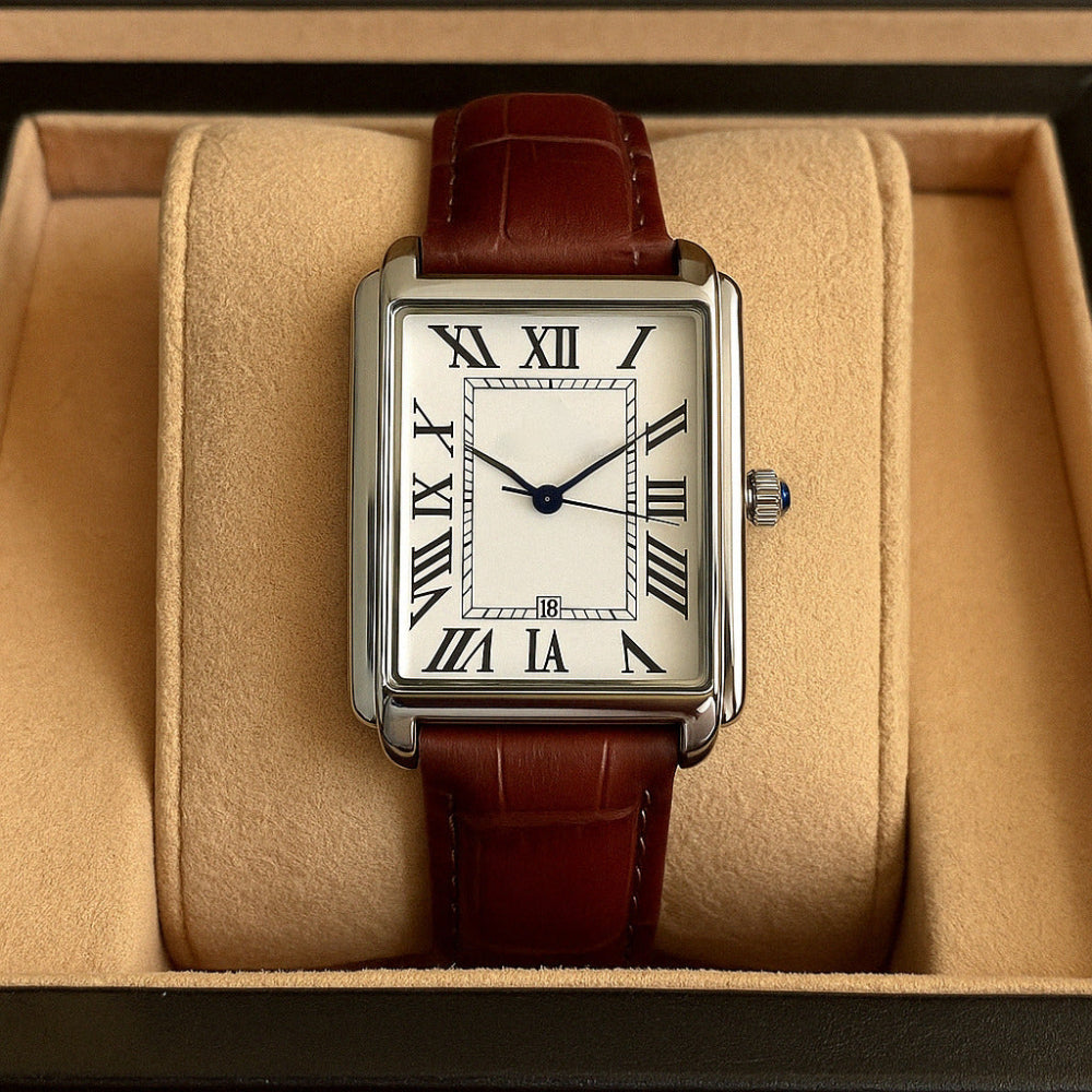 Men's Retro Square Analog Watch for Everyday Elegance
