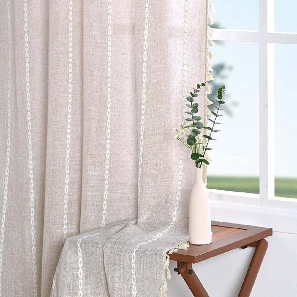 Taavita Cotton Linen Kitchen Curtains