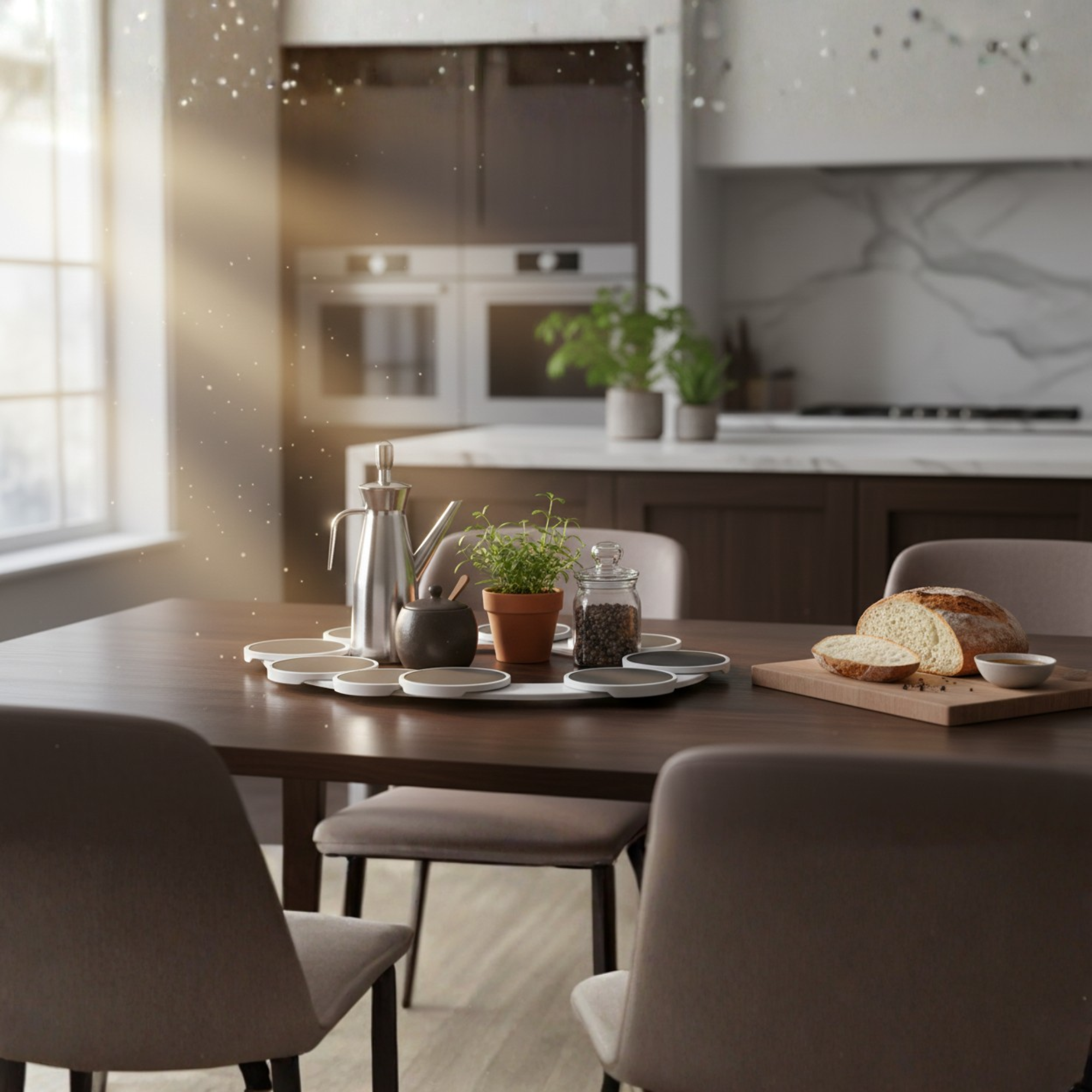 Convenient Rotating Dining Tray – Effortless Serving for All