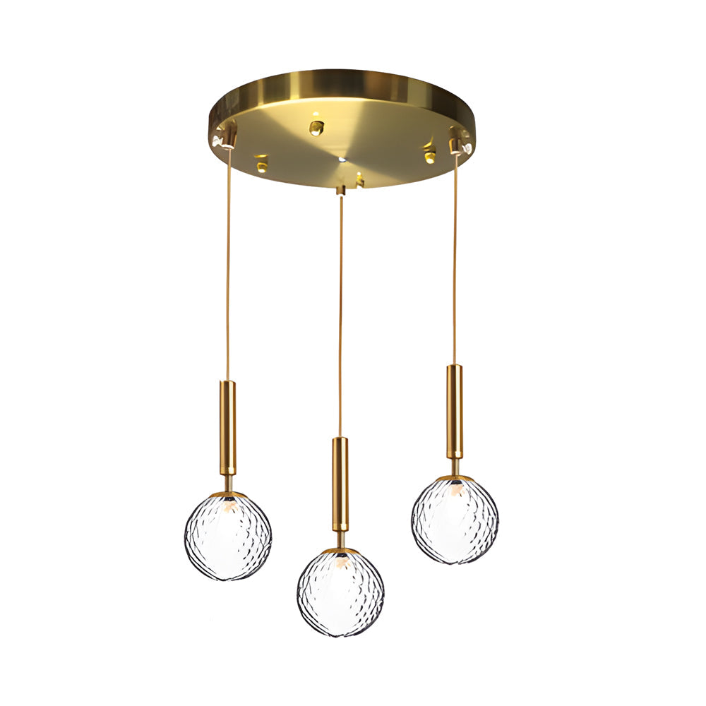 3-Arm LED Pendant Light for Kitchen Island – Modern Hanging Lamp in Black-Gold for Dining Room & Kitchen, Dimmable and Height Adjustable