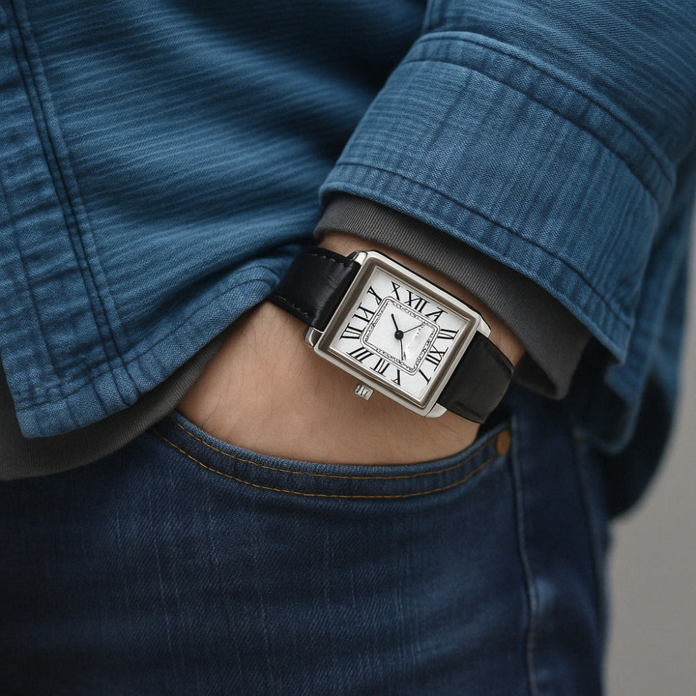 Men's Retro Square Analog Watch for Everyday Elegance