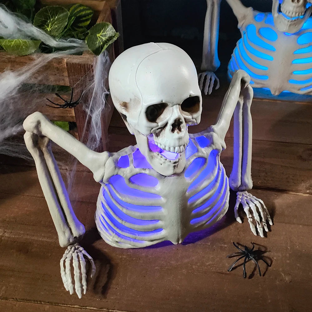 Illuminated Skull Decoration for Halloween Festivities