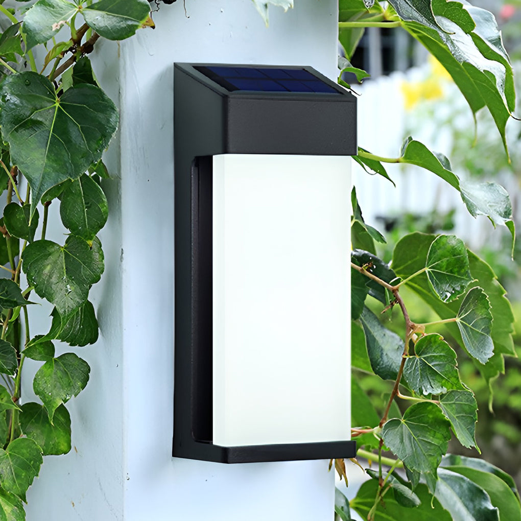 2 Pcs Waterproof Outdoor Solar LED Light-Controlled Rectangular Sconce Lighting