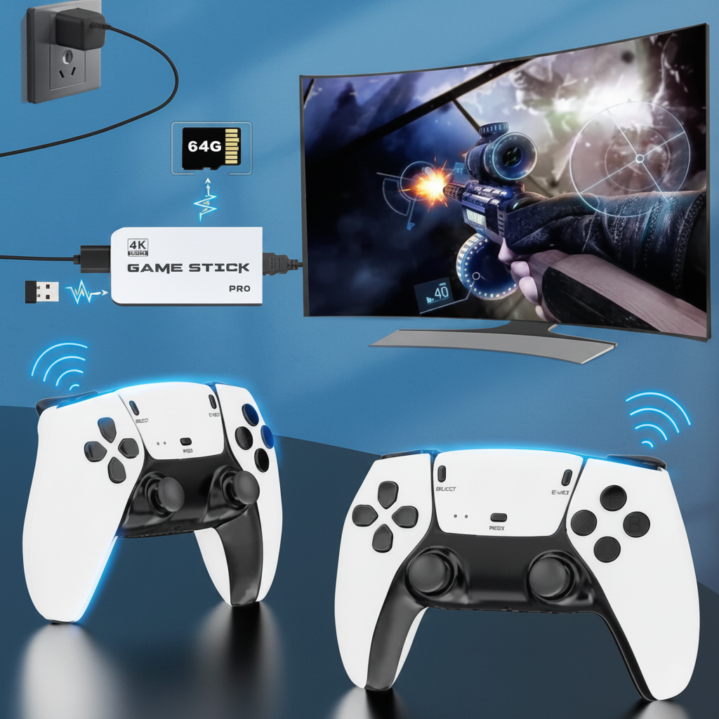Ultimate 4K Classic Gaming Stick with Wireless Controllers