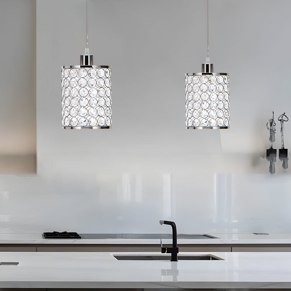 2 Pcs Minimalist Nordic Chandelier Cylinder Crystal Decorative Shade