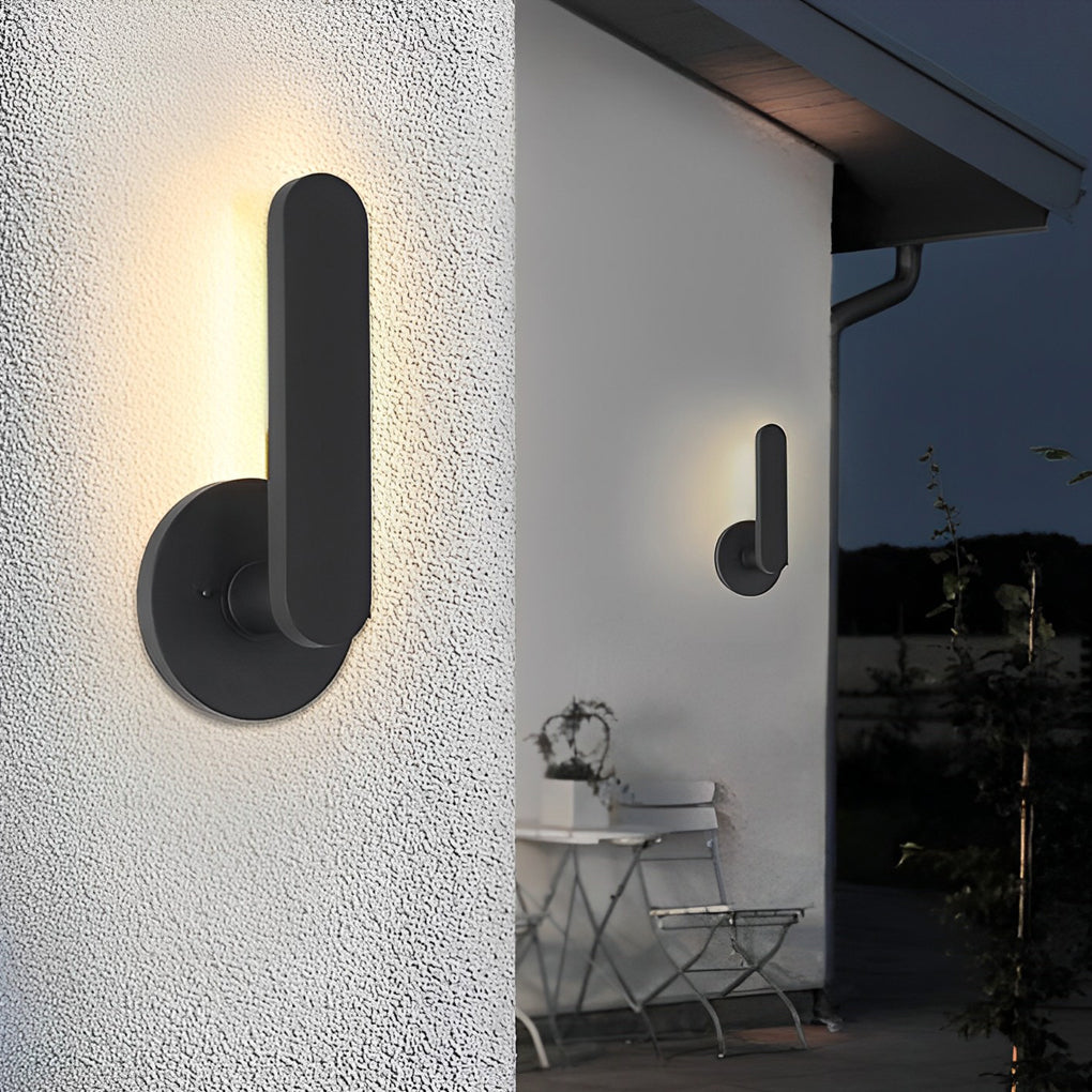 12 in. High Matte Black Aluminum Armed LED Outdoor Wall Light by Taavita
