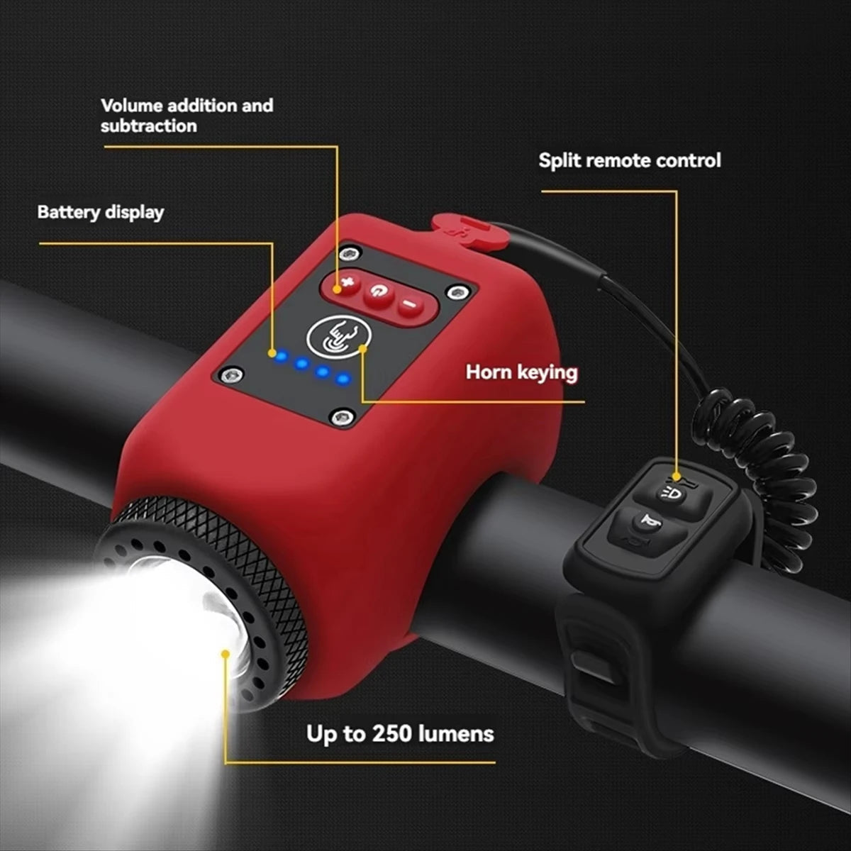 Smart Cycling Safety Horn with LED Headlight