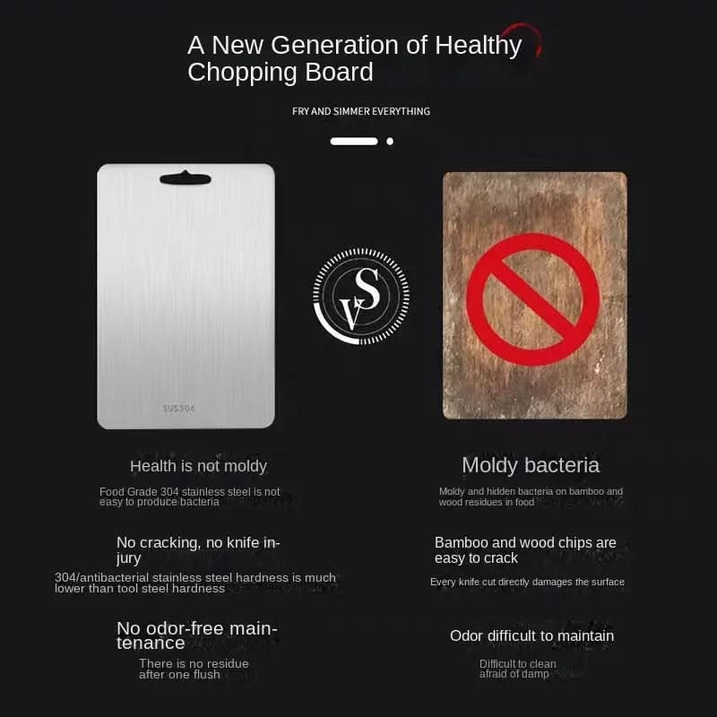 HygienePro Premium Stainless Steel Cutting Board – Antibacterial & Scratch Proof