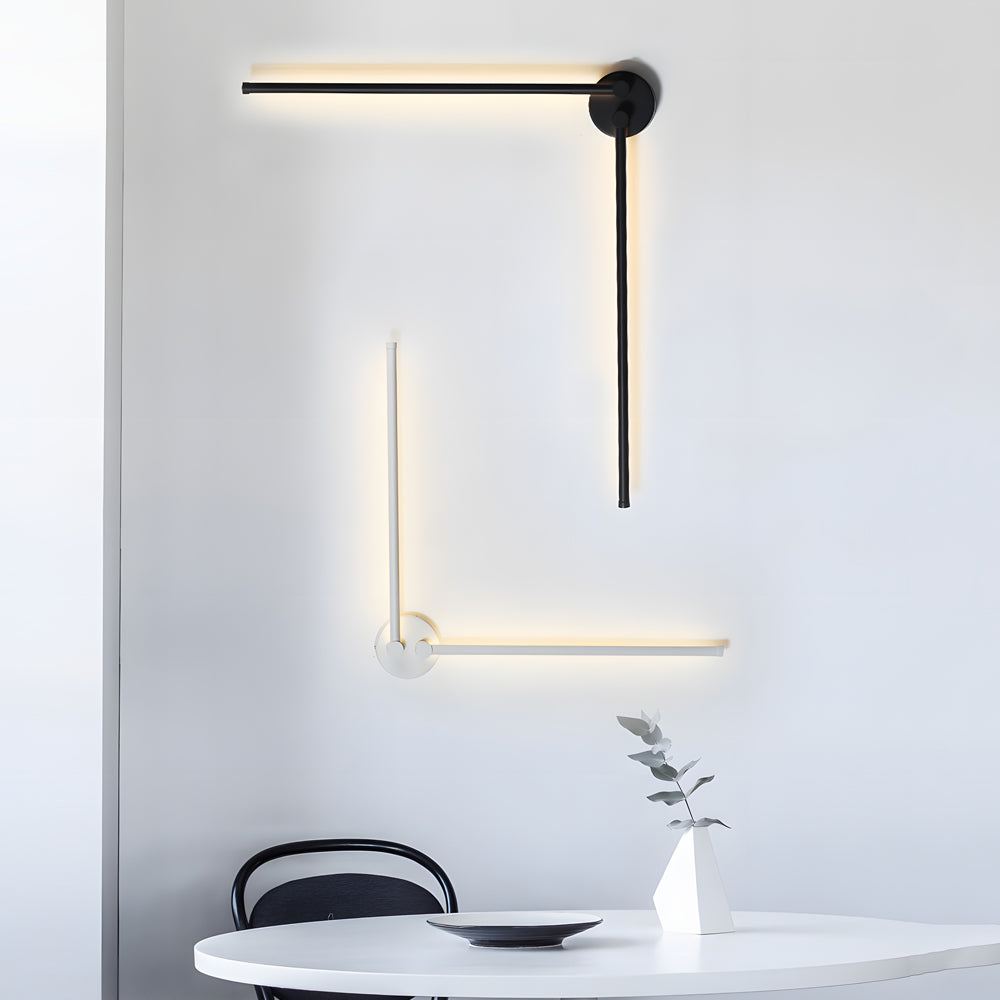 1 PC Black Modern Rotatable Linear LED Wall Sconce Light by Taavita