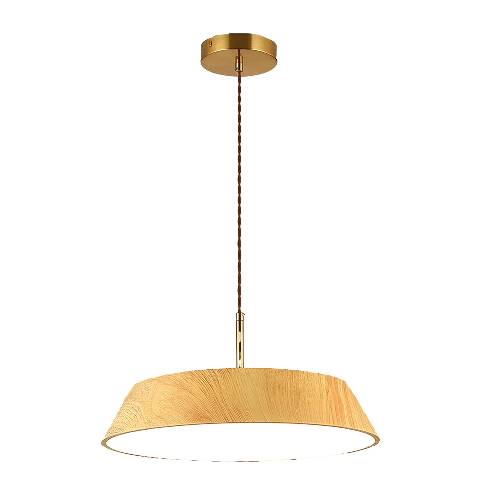 15.74-Inch Round Wood Taavita Style LED Pendant Light