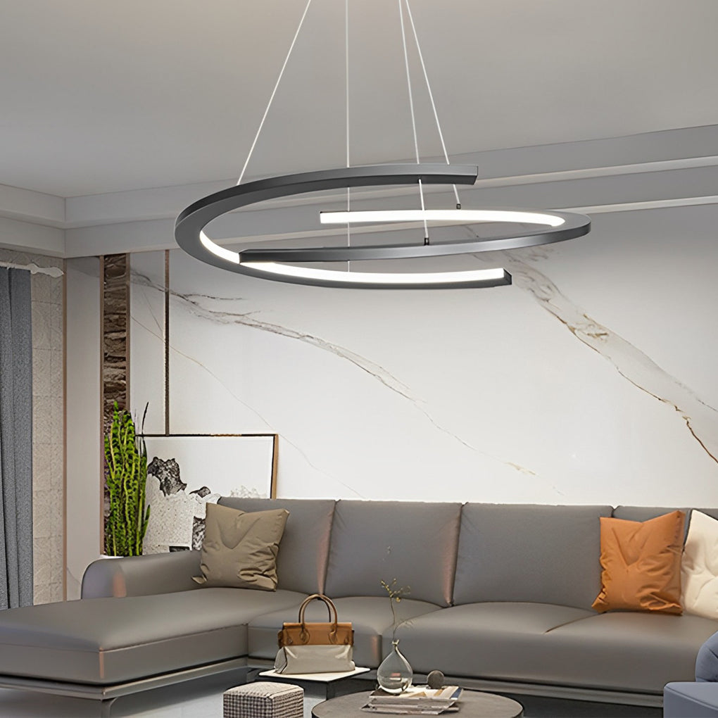 2 Semi-circular Modern Taavita LED Chandelier with 3 Step Dimming - Creative Design