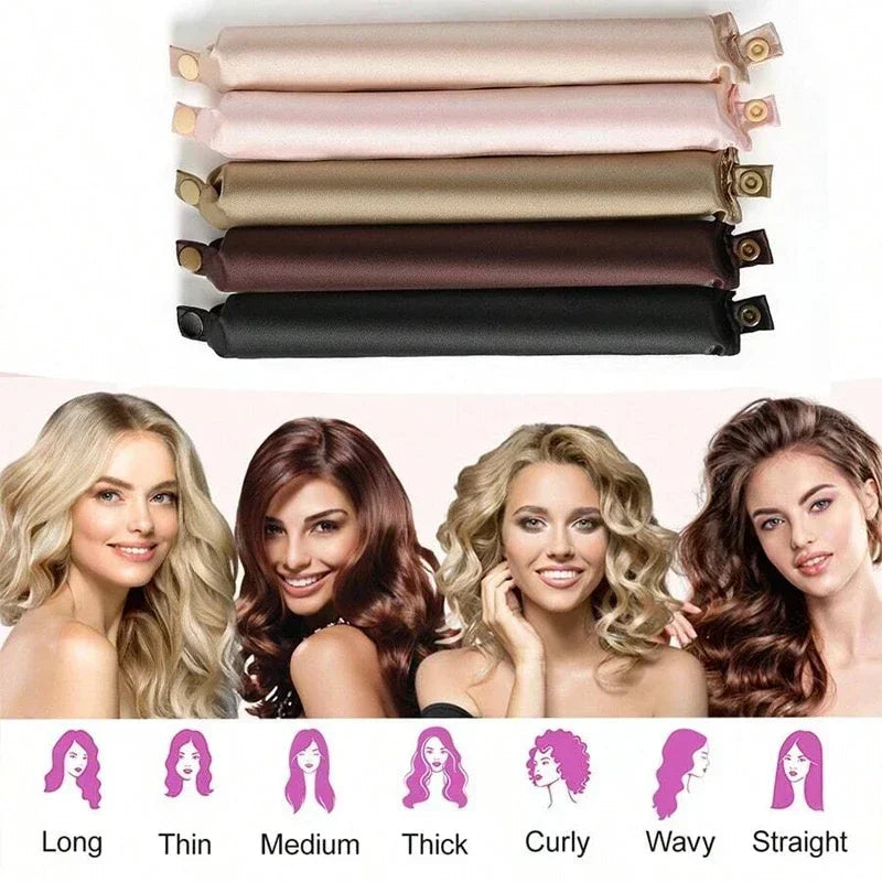 Heatless Hair Curling Headband in Satin Fabric