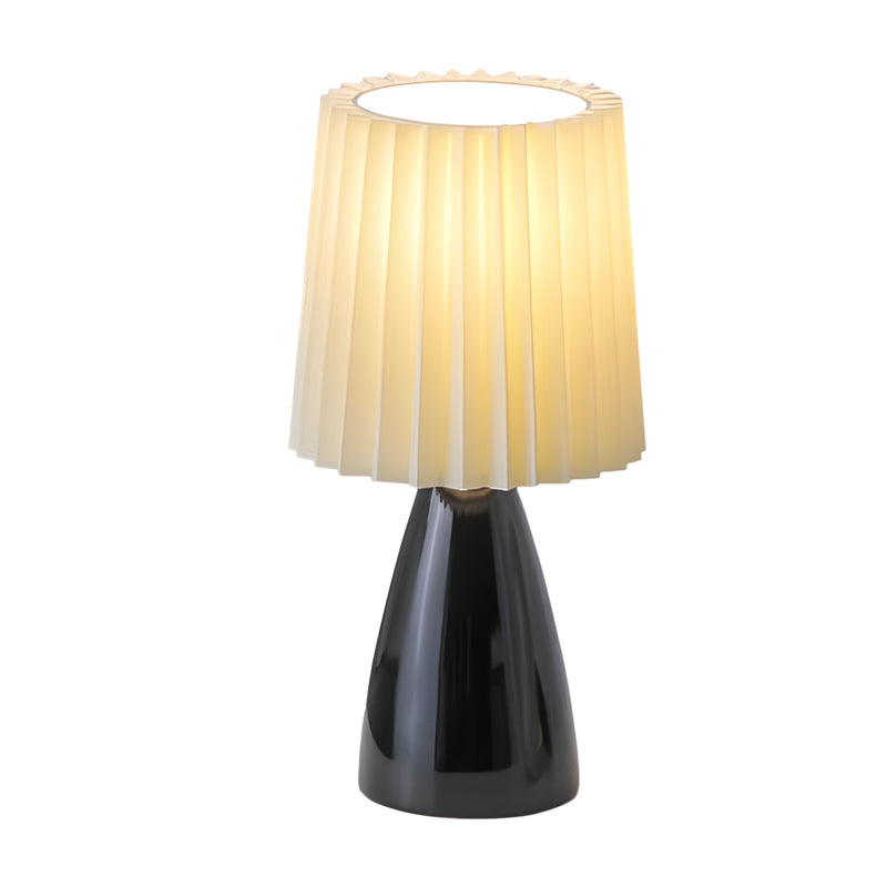 12 inch Dimmable Pleated-Shade Glass Table Lamp