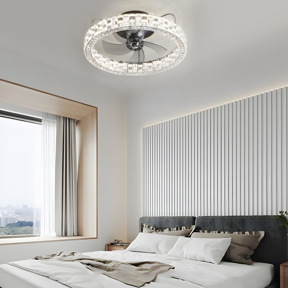 23.6-in Taavita LED Lighting Low Profile Semi-Enclosed Ceiling Fan