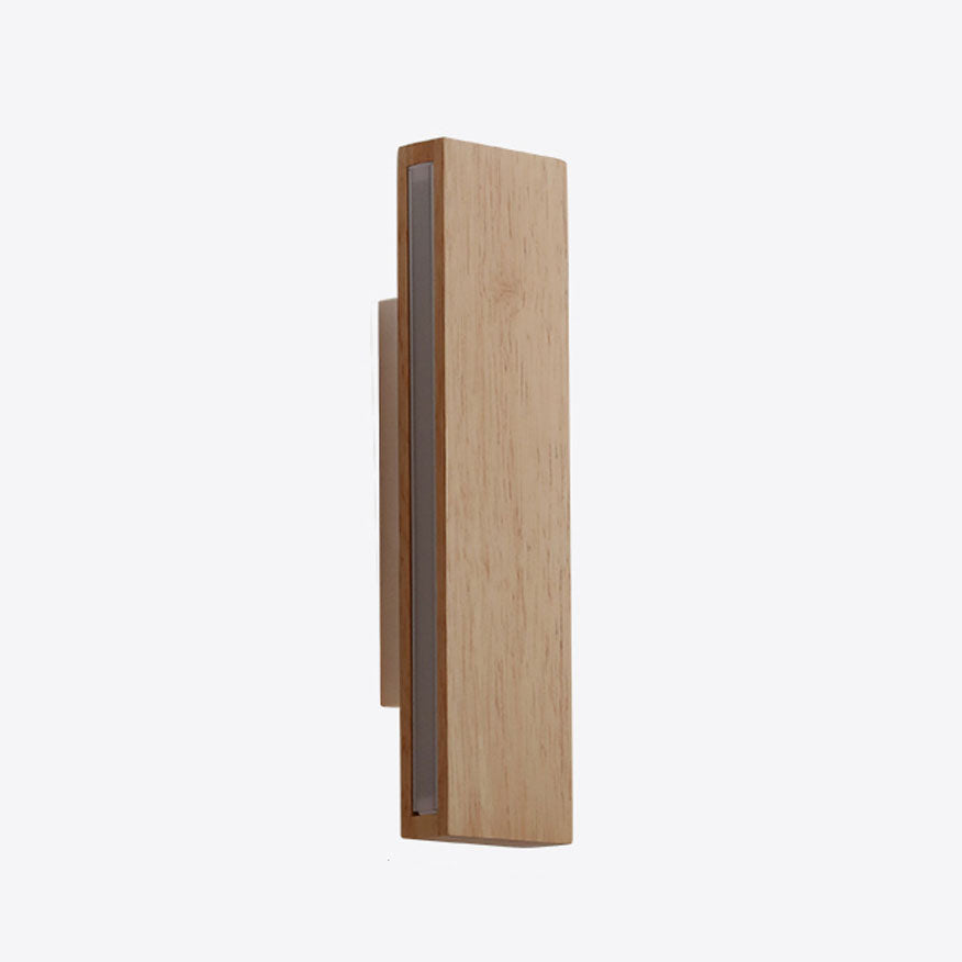 Taavita minimalist, rectangular, flat, rotatable LED wall lamp made of wood
