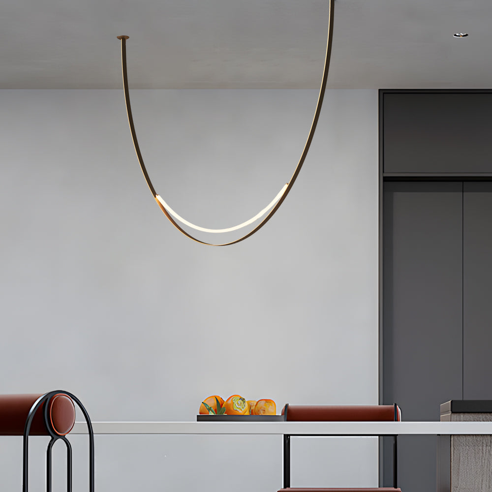 1/3 Belts Leather Simple Art LED Modern Duplex Staircase Chandeliers - Dazuma