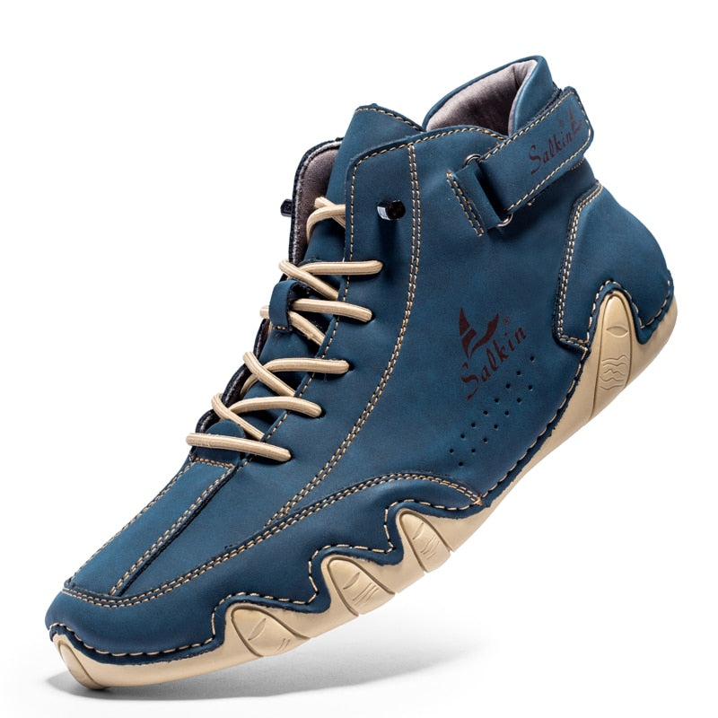 Handmade Leather Barefoot Shoes | Ankle-High Minimalist Design | Non-Slip Sole | Comfortable Fit