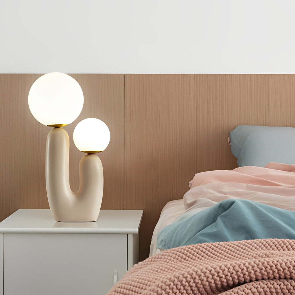 Creative Resin Glass 2 Lights LED Anti-skid Pink Postmodern Table Lamps - Dazuma