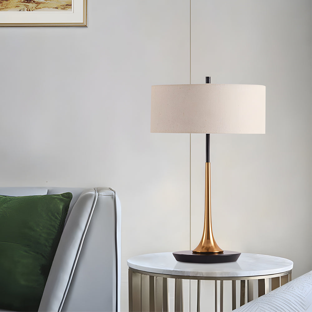 21.7 inch Modern Table Lamp in Brass and Espresso Bronze