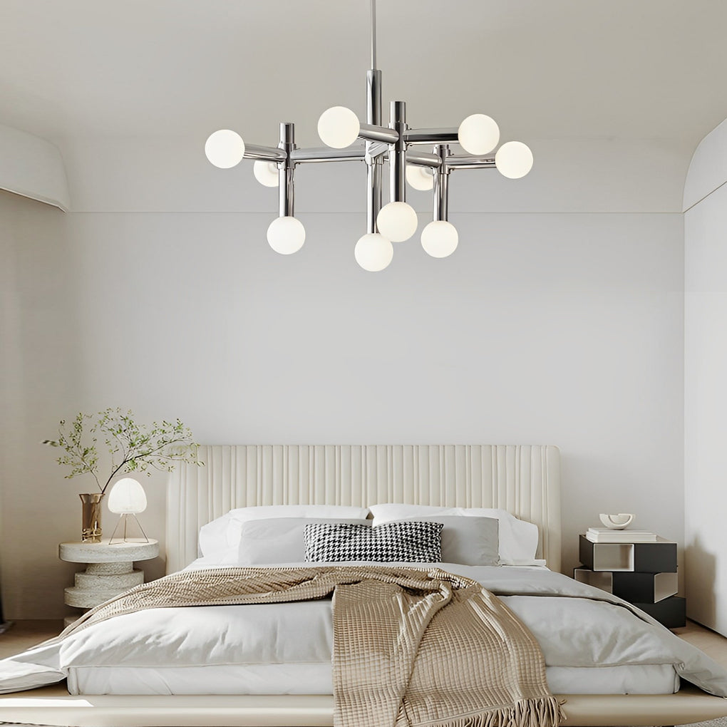 10 Light Glass Ball Creative Modern Sputnik Chandelier in Taavita Color