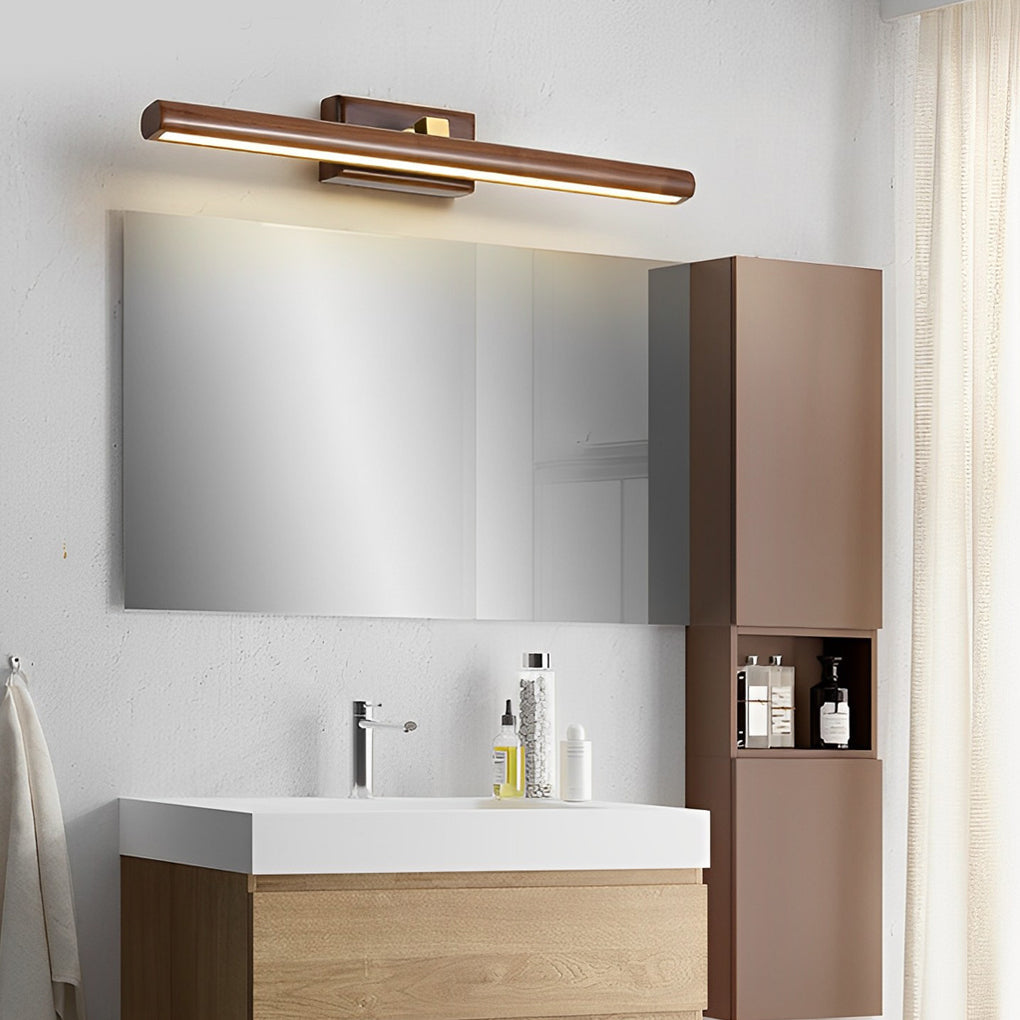 15''/23''/35'' Long Wood Strip 180° Rotatable Dimmable Vanity Light Fixture over Mirror