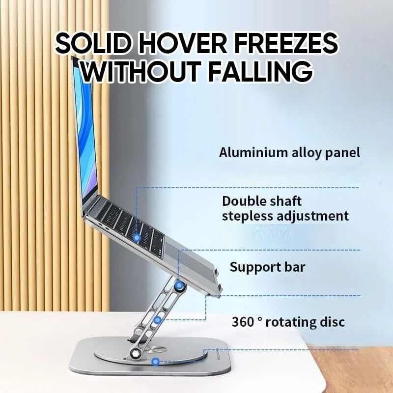 360-Degree Rotating Laptop Holder in Aluminum Alloy