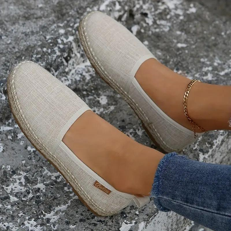 Women's Espadrille Flats | Lightweight Canvas Slip-On | Rope-Wrapped Midsole | Comfortable Fit