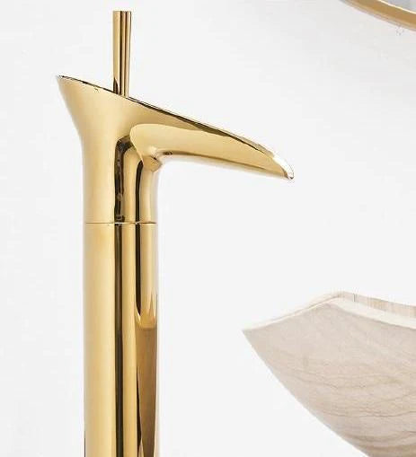 Valloren — Vintage Brass Waterfall Bathroom Faucet with Smooth Flow