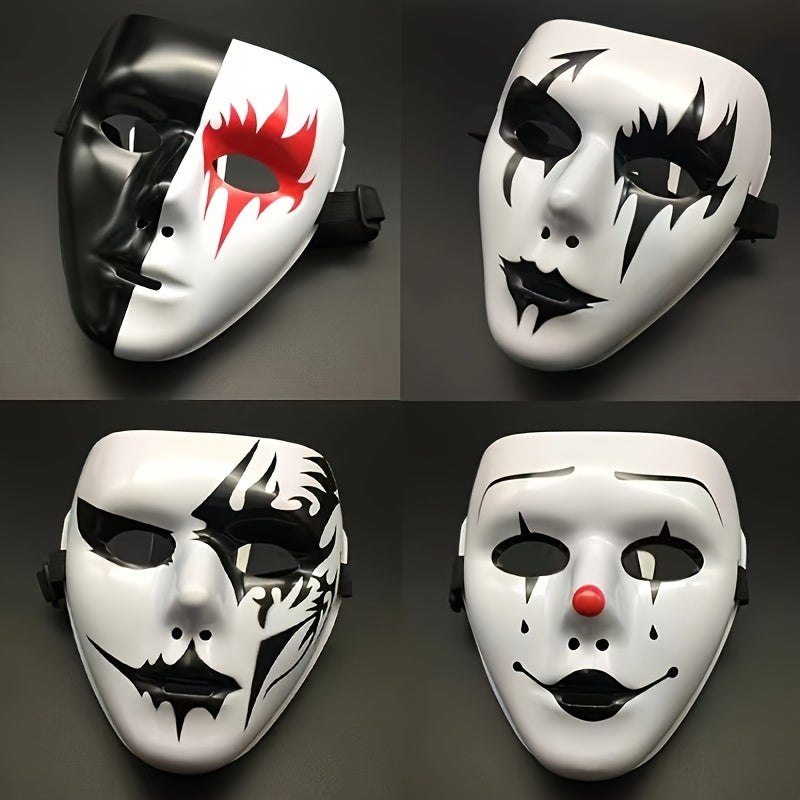 Full Face Halloween Mask for Teens and Adults Durable PVC Leather White