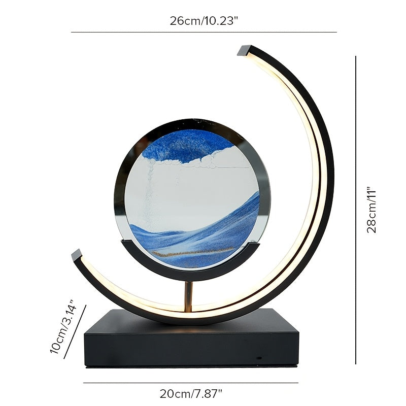Tranquil Flow Hourglass Lamp – Soothing LED Sand Art Decor