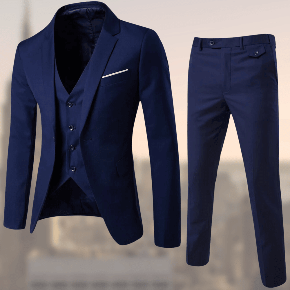 Men’s Three-Piece Suit Set | Tailored Fit & Notch Lapels | Premium Fabric | Versatile Formal Wear