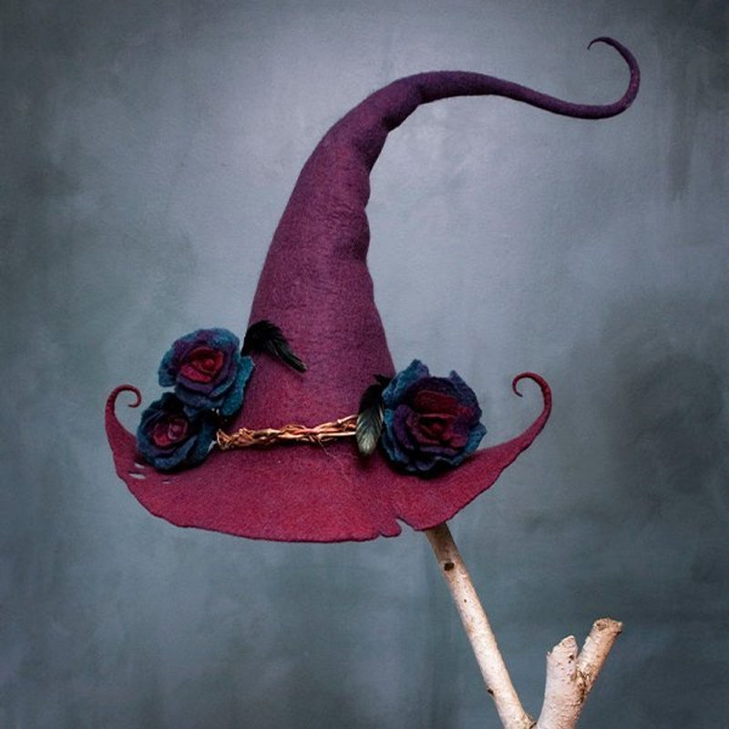 Handmade Felt Witch Hat for Halloween Party Comfort & Style
