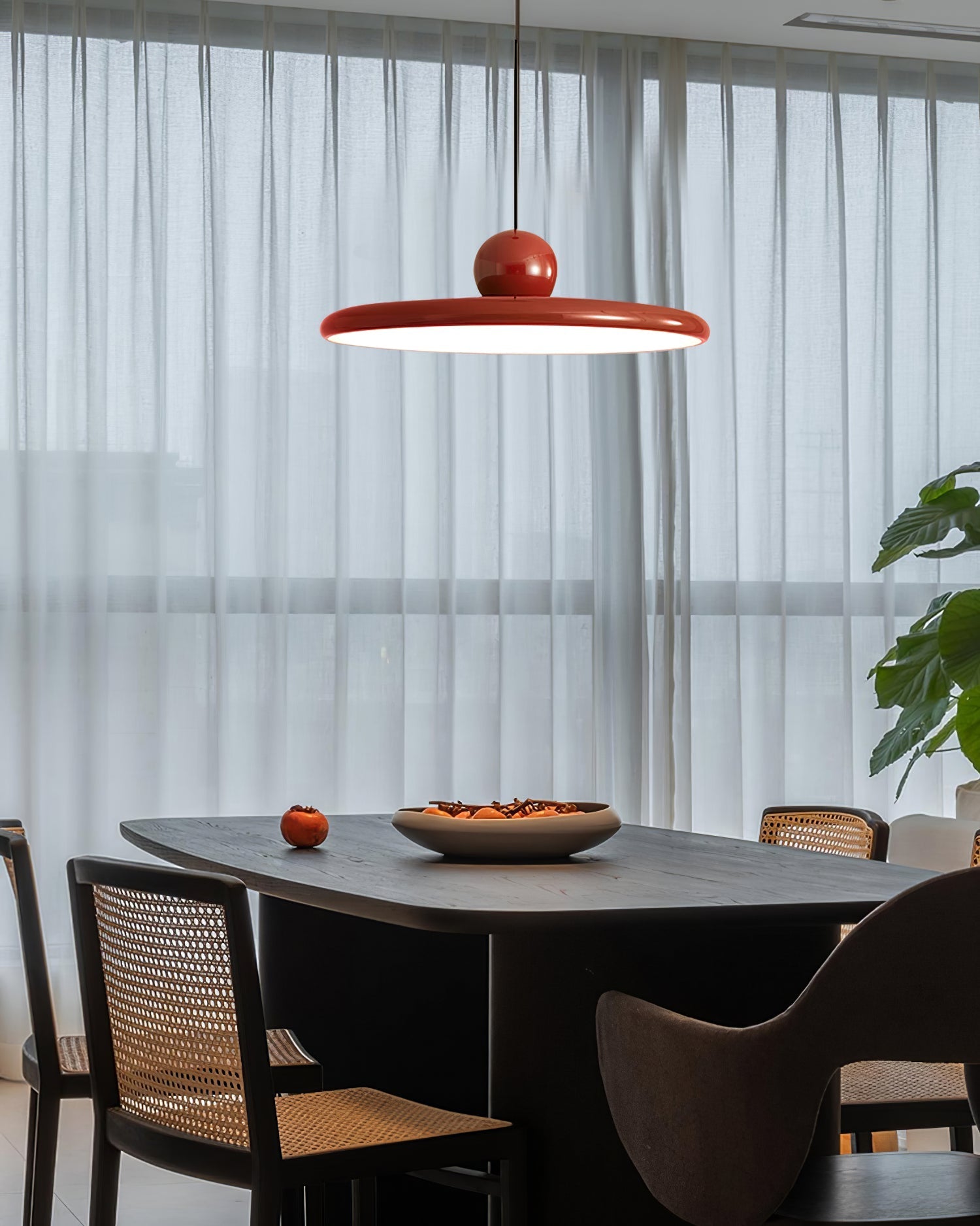 Circular LED Ring Pendant Light | Minimalist Glossy Design | Metal & Acrylic | Adjustable Hanging Height