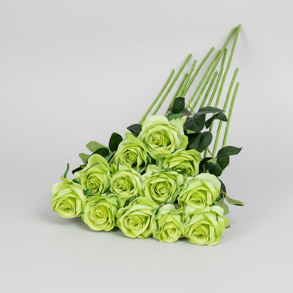Vibrant Red Faux Rose Bouquet for Timeless Home Elegance