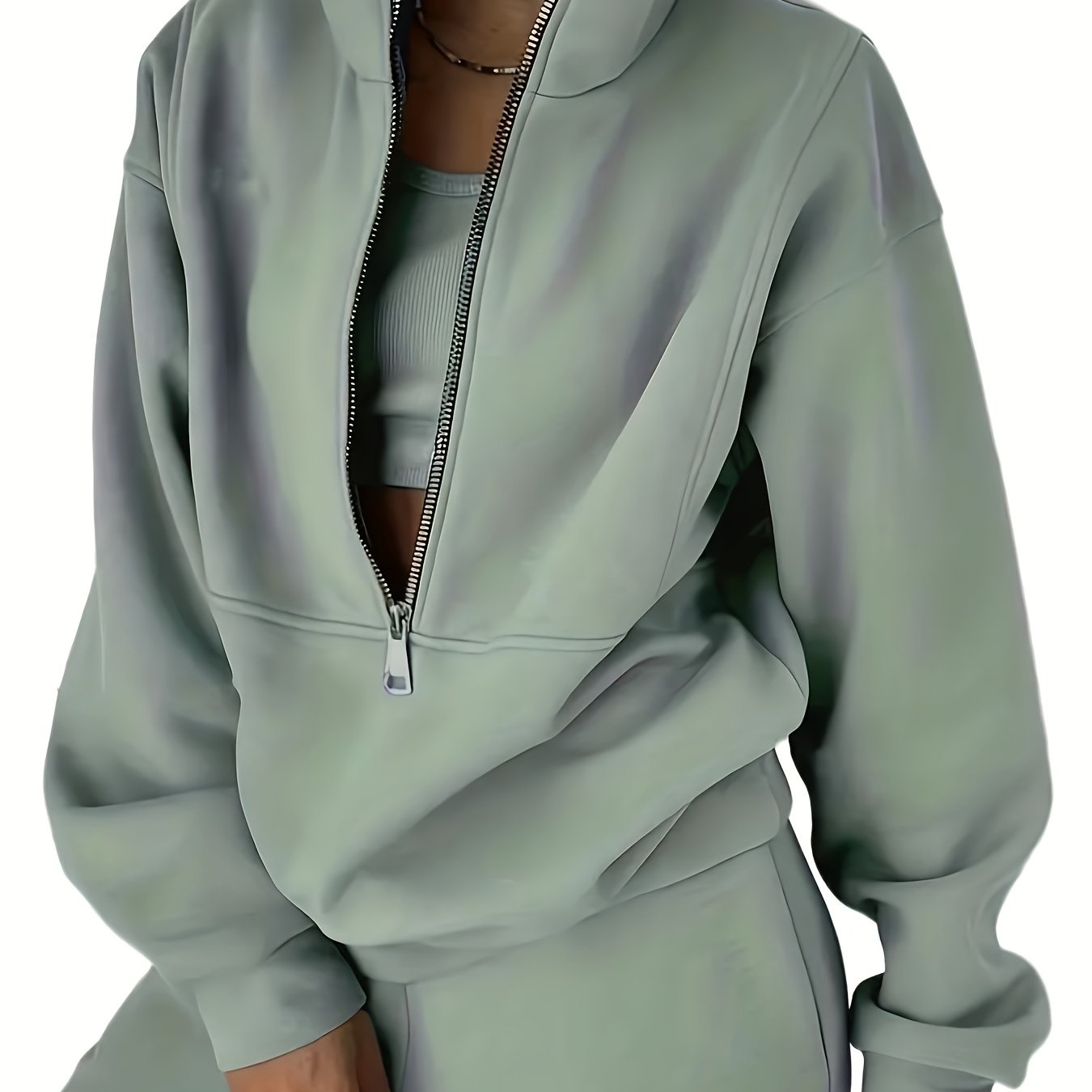 Women's Lounge Set | Zip-Up Sweatshirt | Comfortable Relaxed Fit | Polyester