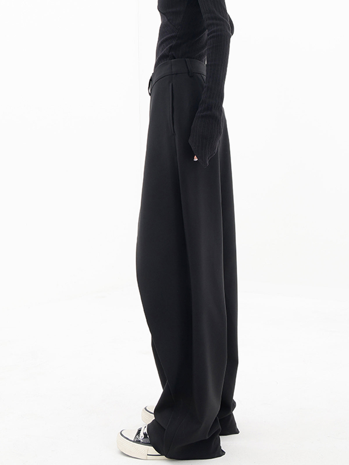 Women’s Casual Wide-Leg Pants | Asymmetric Wrap-Front Design | Woven Fabric | Comfortable Fit