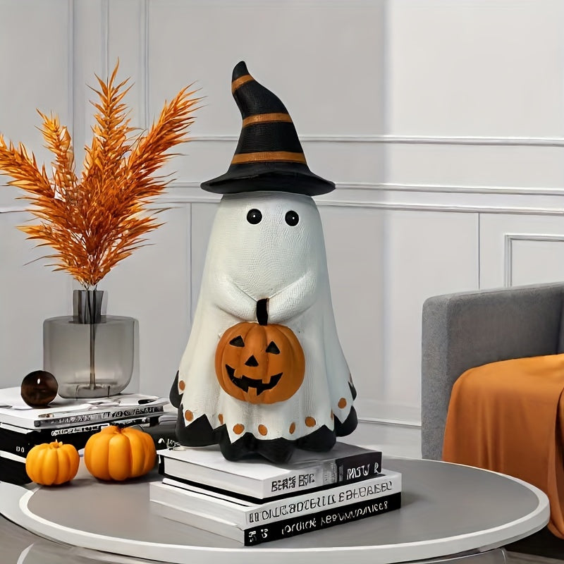 Halloween Resin Pumpkin Statue Tabletop Decor with Art Deco Style