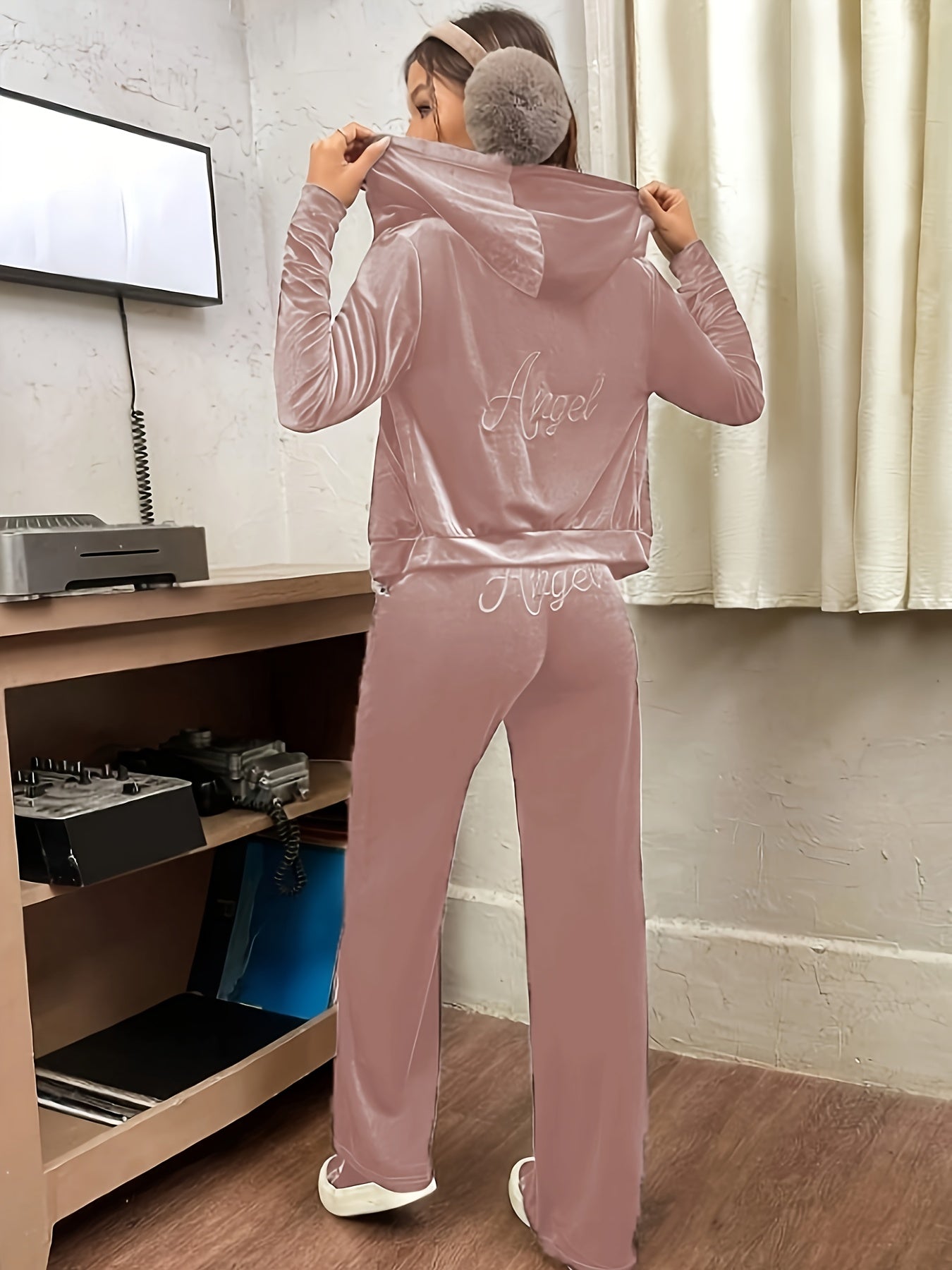 Velour Tracksuit Set | Embroidered Detail | Soft Stretch Comfort | Polyester Velour