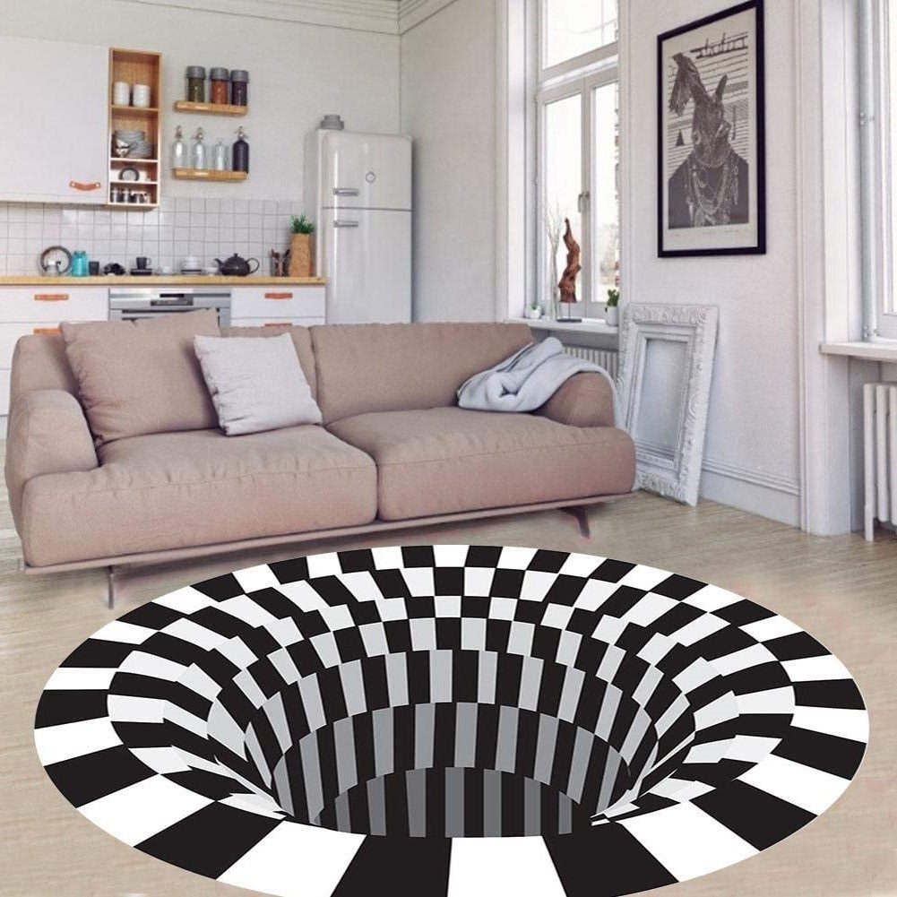 Illusionary 3D Vortex Area Carpet