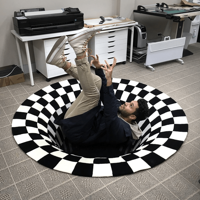 Illusionary 3D Vortex Area Carpet