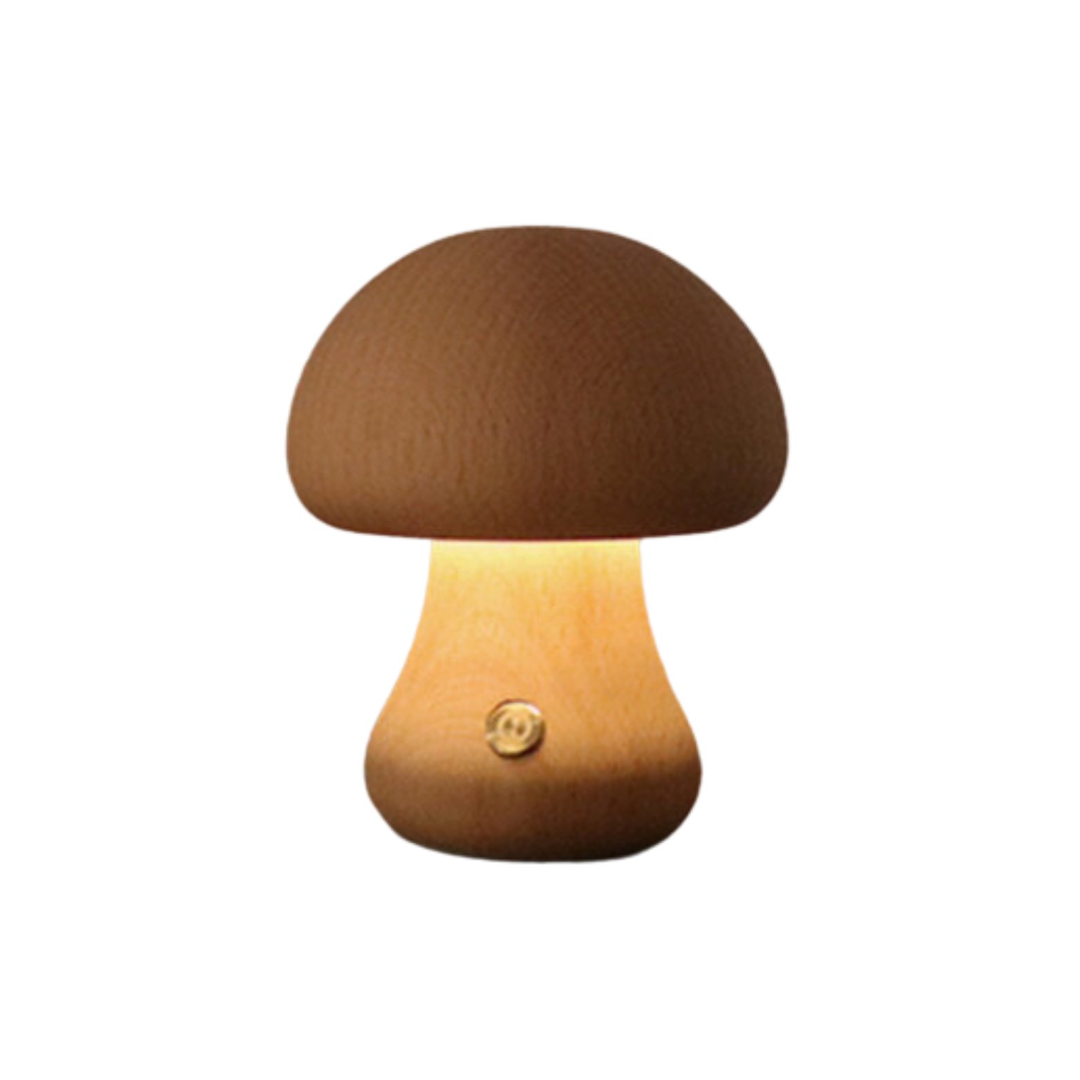 Taavita - LED Night Light Wooden Mushroom with Touch Sensor & Dimmable Brightness
