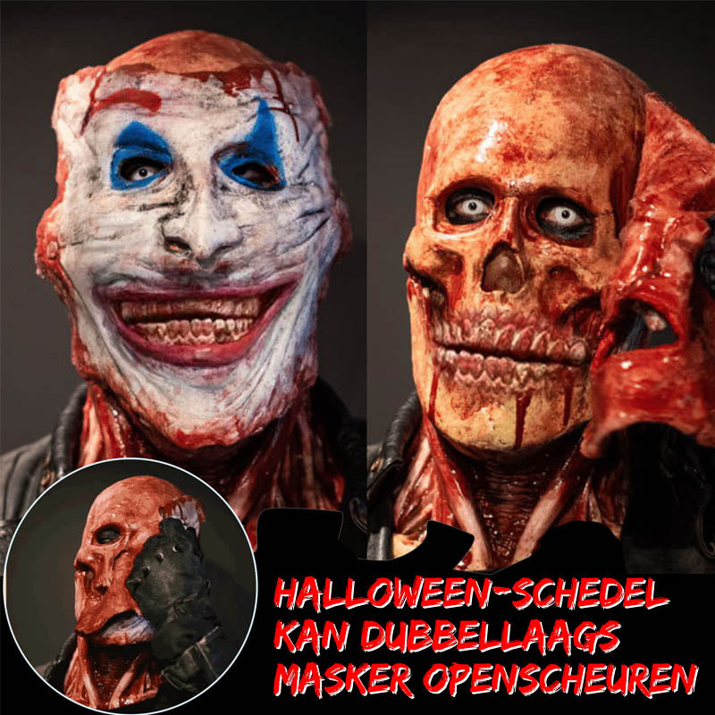 Realistic Halloween Skeleton Mask with Dual Terrifying Faces